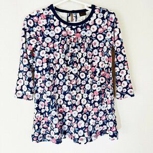Tea Collection Toddler Girl’s Navy Floral Printed Cotton Dress Sz 2